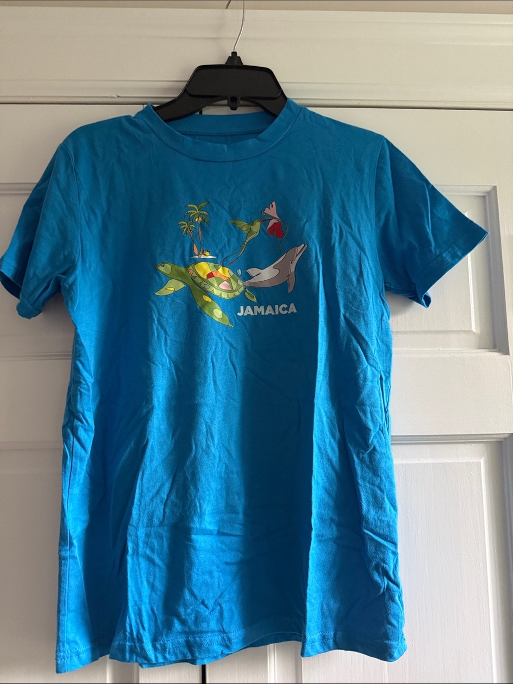 Blue Short-Sleeve Jamaica Sea Life Graphic Tee